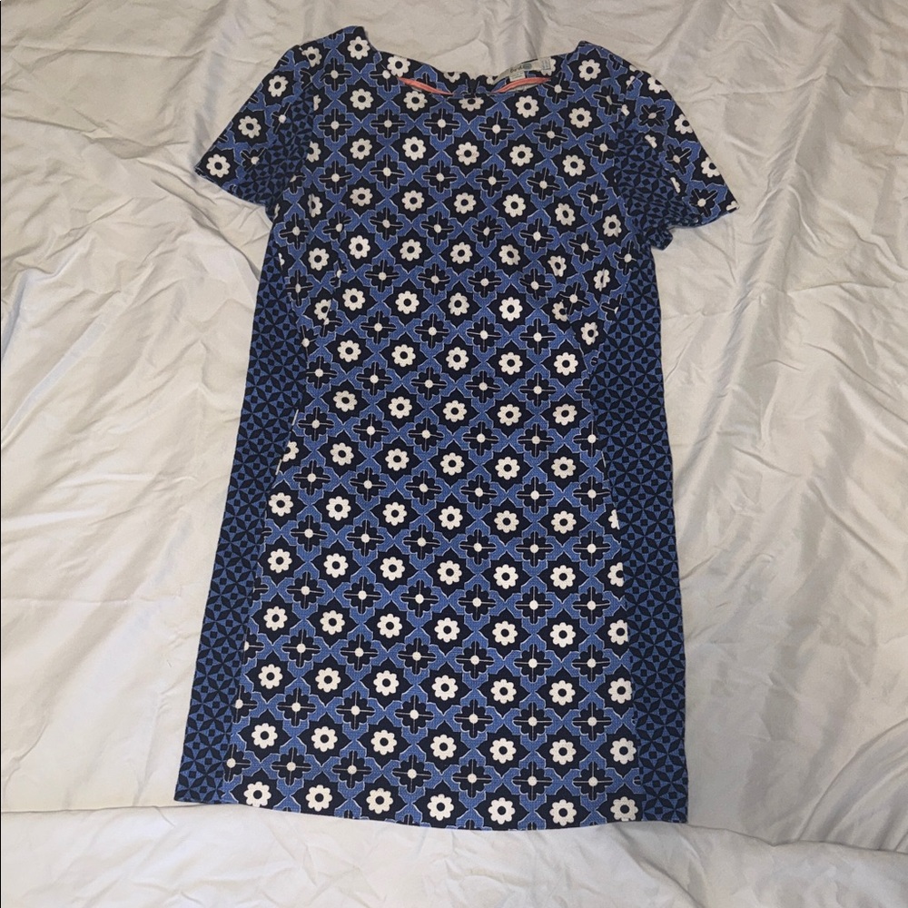 Boden Navy and White Floral Mini Dress